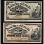 2x 1900 Canada 25 Cent banknotes Boville and Courtney both nice VF