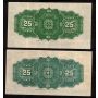 2x 1900 Canada 25 Cent banknotes Boville and Courtney both nice VF