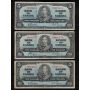 3 x 1953 C  USA $2 STAR NOTES almost consecutive 3-notes Choice AU