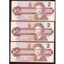 10X Canada 1986 $2 consec. replacement notes BC55bA SB BBX3922278-87 CH UNC+