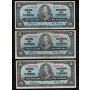 10x 1937 Canada $5 banknotes mixed signatures and prefix all FINE