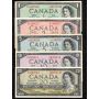 1954 Canada $1 $2 $5 $10 $20 banknotes 5-notes VF+ to Choice AU