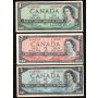 1954 Canada $1 $2 $5 $10 $20 banknotes 5-notes VF+ to Choice AU