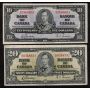 1937 Canada banknote set $1 $2 $5 $10 $20 $50 $100 7-notes FINE and VF