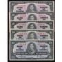 5x 1937 Canada $10 banknotes 5-notes all VF