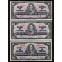 5x 1937 Canada $10 banknotes 5-notes all VF