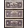 10x 1937 Canada $10 banknotes 10-notes all FINE condition or better 