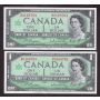 10x 1967 Canada $1 consec. notes Beattie Rasminsky G/P0168761-70 GEM UNC