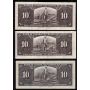 5x 1937 Canada $10 banknotes 5-notes all VF