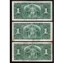 10x 1937 Canada $1 banknotes all Coyne Towers all 10-notes a/VF