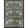 20x 1937 Canada $1 notes mixed signatures and prefix circulated and damaged