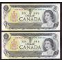 2x 1973 Canada $1 replacement banknotes Lawson 