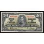 1937 Canada $20 banknote Gordon Towers D/E 9253341 EF+