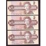 8x 1986 Canada $2 Thiessen Crow AUR AUS AUU AUY AUZ  8-banknotes UNC+