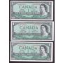 7x 1954 Canada $1 replacement banknotes BC37aA *A/A0075685-91 AU+ to UNC+