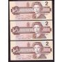 8x 1986 Canada $2 Thiessen Crow AUR AUS AUU AUY AUZ  8-banknotes UNC+