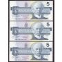 10x 1986 Canada $5 consecutive notes Knight Dodge ANR8289151-60 CH UNC