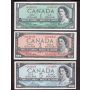 1954 Canada bank note set $1 $2 $5 $10 $20 $50 $100 7-notes VF or better