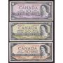 1954 Canada bank note set $1 $2 $5 $10 $20 $50 $100 7-notes VF or better