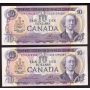 2x 1971 Canada $10 notes Lawson Bouey consec EDK1394201-02 Choice UNC EPQ