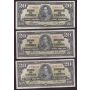 10x 1937 Canada $20 banknotes 10-notes circulated damaged