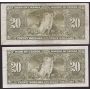 10x 1937 Canada $20 banknotes 10-notes circulated damaged