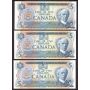 7x 1979 Canada $5 notes Salmon Seiner Crow Bouey 7-notes all Uncirculated