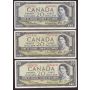 10x 1954 Canada $20 banknotes 10-notes VF or better