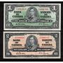 1937 Canada $1 $2 $5 $10 banknote set all Gordon Towers VF