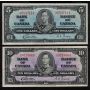 1937 Canada $1 $2 $5 $10 banknote set all Gordon Towers VF