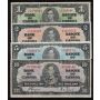 1937 Canada $1 $2 $5 $10 banknote set all Gordon Towers FINE