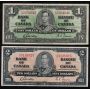 1937 Canada $1 $2 $5 $10 banknote set all Gordon Towers FINE