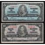 1937 Canada $1 $2 $5 $10 banknote set all Gordon Towers FINE