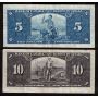 1937 Canada $1 $2 $5 $10 banknote set all Gordon Towers FINE