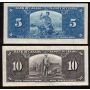 1937 Canada $1 $2 $5 $10 banknote set all Gordon Towers all VF+