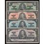 1937 Canada $1 $2 $5 $10 banknote set all Coyne Towers FINE