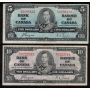 1937 Canada $1 $2 $5 $10 banknote set all Coyne Towers FINE