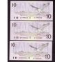 7x 1989 Canada $10 banknotes Choice AU/UNC