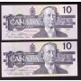 7x 1989 Canada $10 banknotes Choice AU/UNC