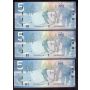 6x 2006 Canada $5 consec notes Jenkins Dodge AOZ8066110-115 GEM UNC EPQ