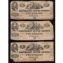 9 X 1862 $2 Confederate States of America Notes all circulated and damaged