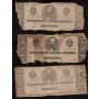 11 X 1862 1863 $1 Confederate States of America Notes circulated and damaged