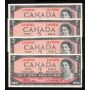 4 X 1954 Canada $2 notes Beattie Rasminsky T/R 4-notes Choice UNC