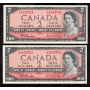 4 X 1954 Canada $2 notes Beattie Rasminsky T/R 4-notes Choice UNC