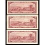 3 X 1954 Canada $2 replacement notes Beattie Rasminsky *B/B Choice AU/UNC