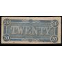 1864 Confederate States of America $20 note FEB 17th SN94676 EF