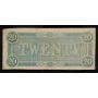 1864 Confederate States of America $20 note FEB 17th SN98220 nice VF