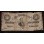 1864 Confederate States of America Jefferson Davis $50 note poor damaged