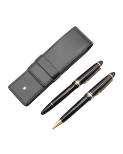 MONTBLANC Meisterstuck LeGrand 161 Ballpoint 146 Fountain Pen set w/Leather Case